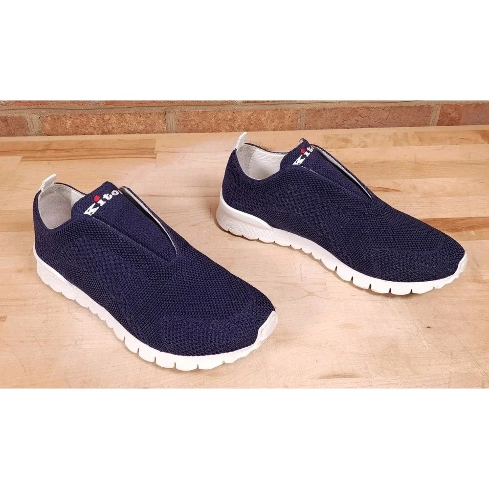 Kiton Blue‎ Knit Sneaker Shoes Slip On US Size 7.5 EU 41.5 Made In Italy